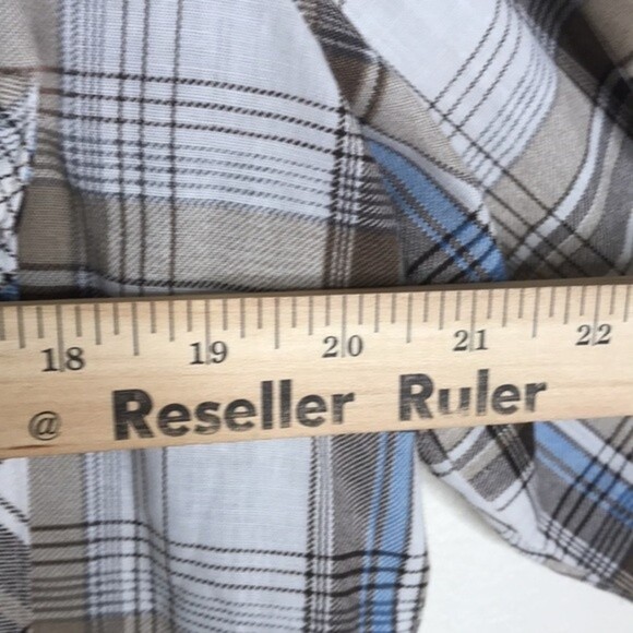 Vintage round up western plaid pearl snap button long sleeve shirt size large - Picture 9 of 14